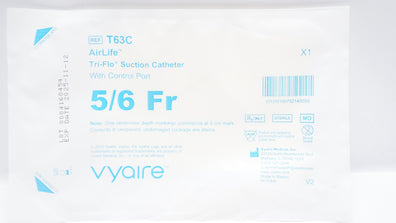 Vyaire T63C AirLife Tri-Flo Suction Cath. w/Control Port, 5/6Fr